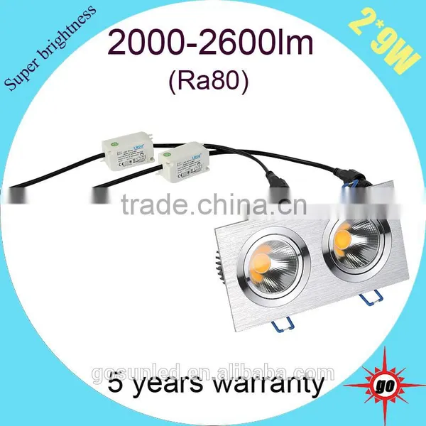 Super Brightness 2*9w Hot Sale Store Using Square Led Downlights photo-3