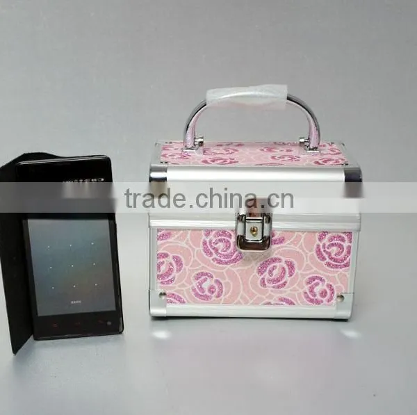 AN62 ANPHY Theme Hotel Washroom Jewelry Case Makeup Box Rose Pattern Shinning Small Suitcase With Layers Mirror Souvenir Case photo-5