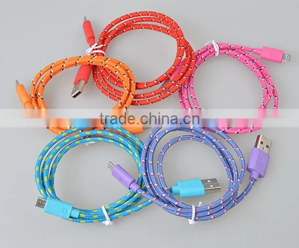 1m Round Braided Textile Electrical Usb Cable/Wire/Pulley Cord 2 Wires photo-4