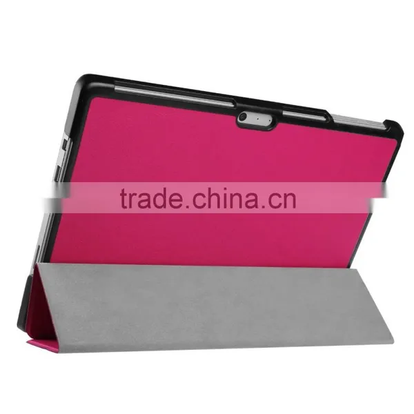 Hot Sale Hor Press Ultra Thin Flip Leather Case for Mircosoft Surface Pro 4 Flip Leather Cover Case photo-2