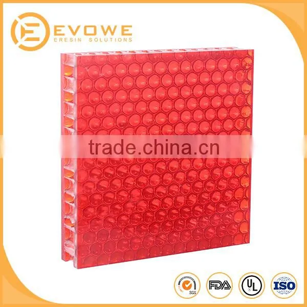 Eco-friendly Luxcore Translucent Synthetic Resin Tile Acrylic Honeycomb Panel photo-5