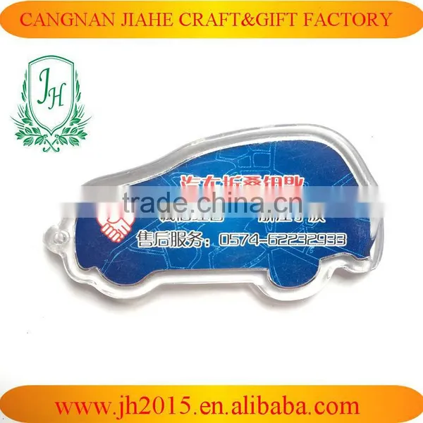 Promotional Clear Custom Blank Plastic Photo Frame Key Chain Picture Insert Logo Car Shape Keyring