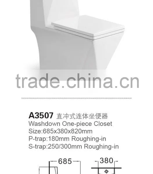 WC Sanitary Ware Bathroom Wash Down One Piece Toilet Commode 2273 Quality Choice photo-3