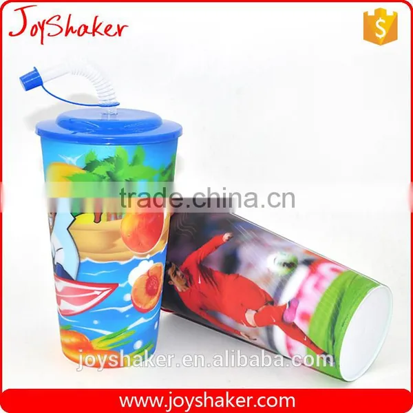 Disposable Different Capacity JoyShaker Plastic Cup With Straw 420ml Logo Print photo-2