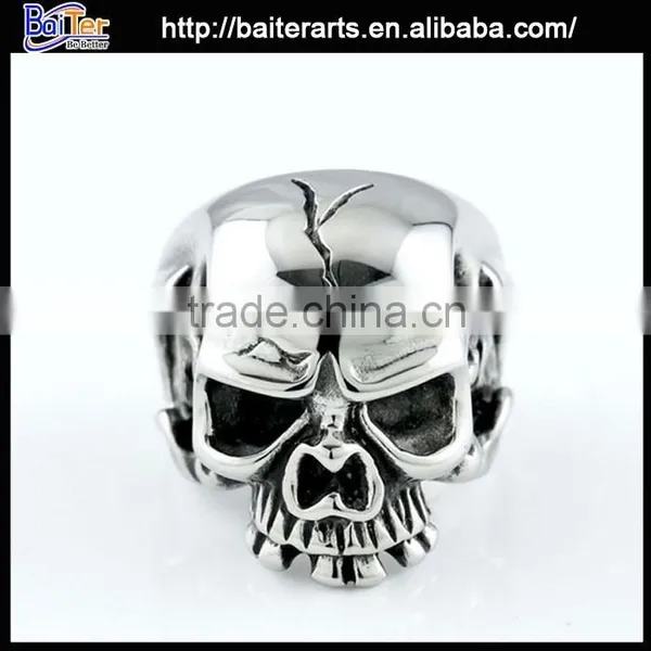 Wholesale Titanium 316L Stainless Steel Skull Wedding Rings photo-3