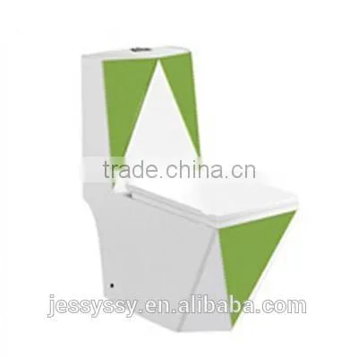 Washdown Floor Mounted One Piece Yellow Colored Toilet Bowl 388 photo-2