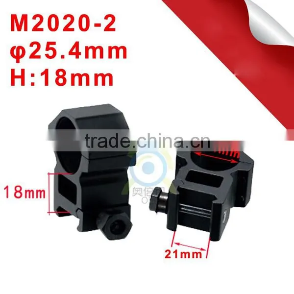 2 x High Profile 20mm Weaver Picatinny Rifle Scope Mounts 25.4mm 1" Inch Ring