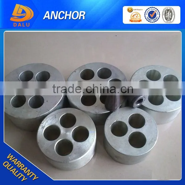 Pre Stressed Concrete Steel Strands Multi Holes Round Wedge Anchors photo-3