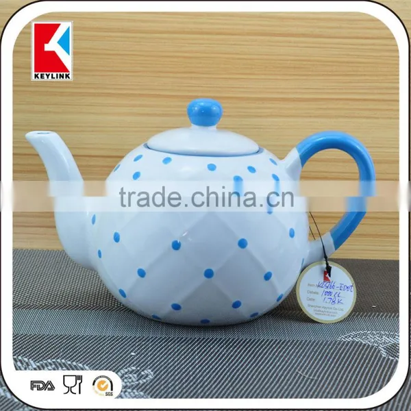 Set of 3 Tea Port/milk Pot/sugar Pot Polka Dot Color Glazed Ceramic Tea Set photo-6