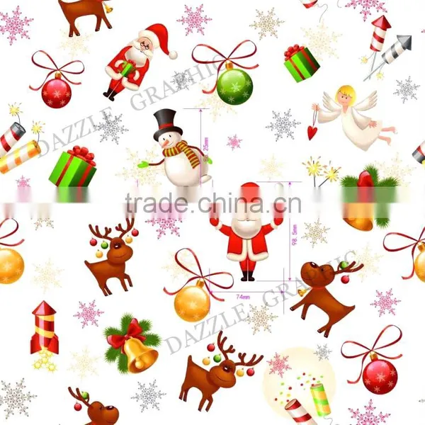 Happy Christmas Dazzle Graphic No.DGLGD022 Water Transfer Printing Material Hydrographic Printing photo-2