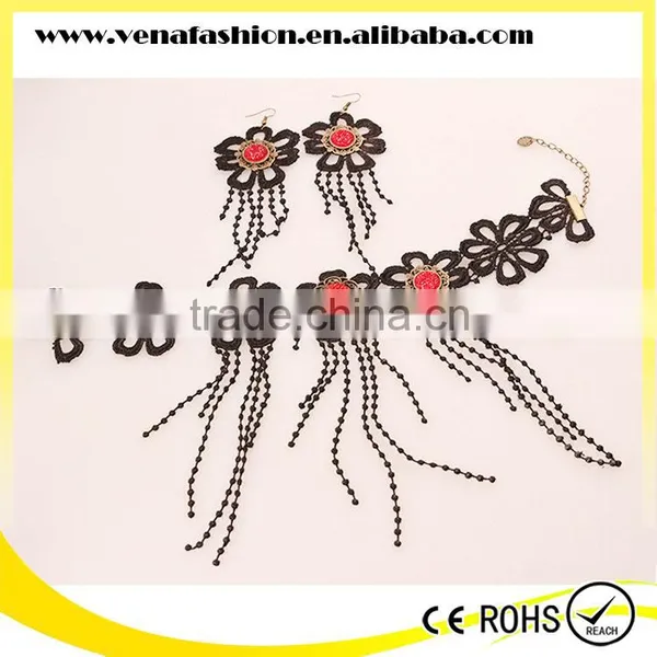 Lace Fashion Indian Jewelry Set, Cheap Necklace and Earring Sets photo-4