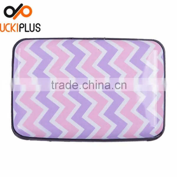 Luckiplus Inventory Pink and White Chevron Pattern Aluminum Wallets Identity Theft Blocker photo-5