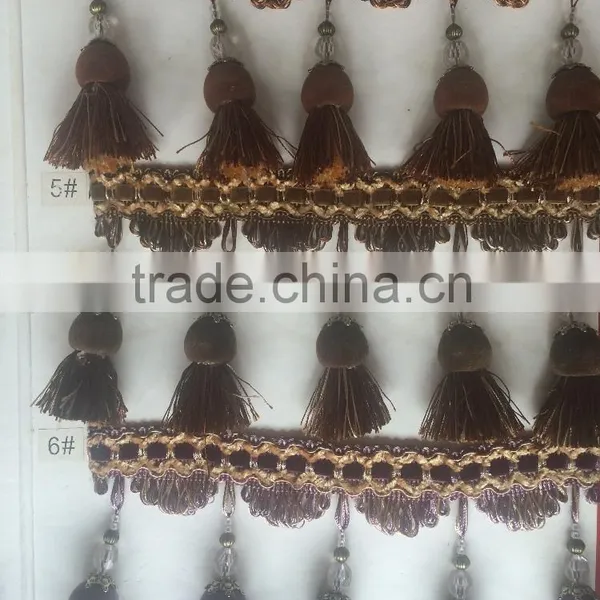 [YZLACE] Tassels Lace Curtains Wholesale 10008 photo-2