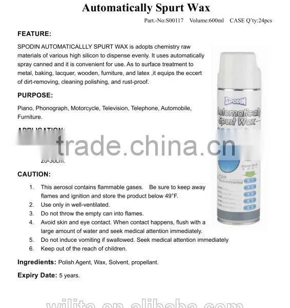 SPODIN Car Care Spray Dashboard Liquid Wax photo-4