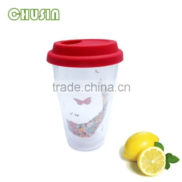 Mouth Blown Borosilicate Double Wall Glass Solo Cup Solo Mug Party Mug Party Cup With Silicone Lid photo-5