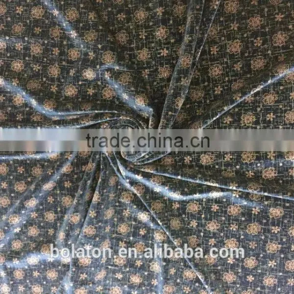 Hot Selling KS Velvet Flower Lacquer Print Velvet for Dress to Middle East photo-6