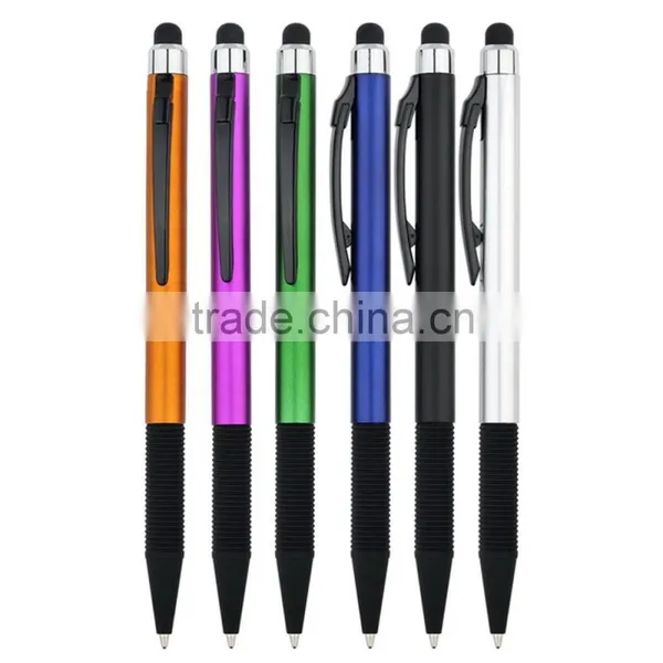 Promotion Ball Pen With Stylus and Comfortable Rubber Grip