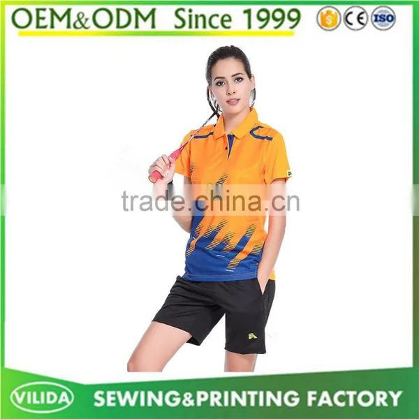 Wholesale Cheap Sublimation Badminton Sport Wear Quick Dry Badminton Jersey photo-5