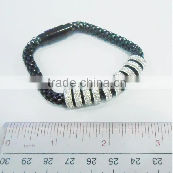 Stainless Steel Bracelet With Crystal Charm photo-2