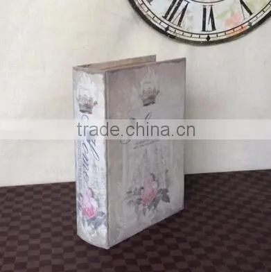cheap wholesale unfinished wooden craft boxes book shaped gift box
