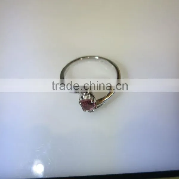 Tourmaline Diamond Ring in Sterling Silver photo-2