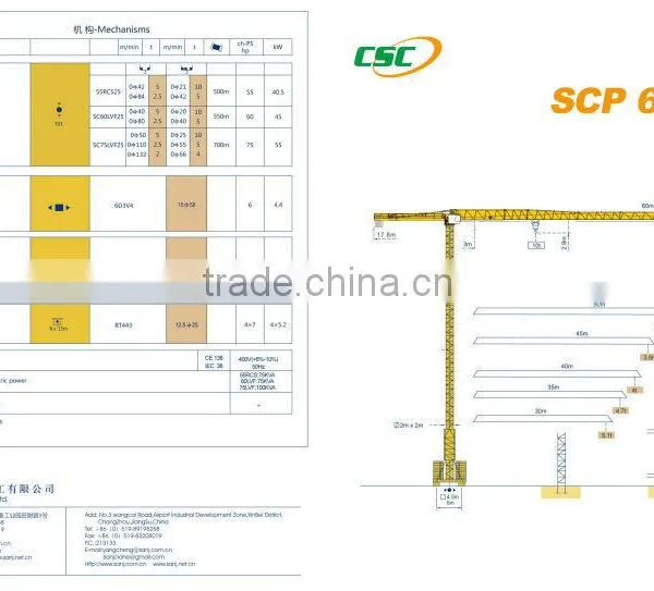 Topless Tower Crane SCP6025 TOWER CRANE