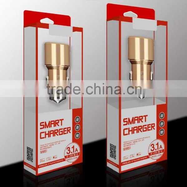 Multi-function Dual Car Charger,Metal Matte USB Port Fast Electronic Charger photo-3