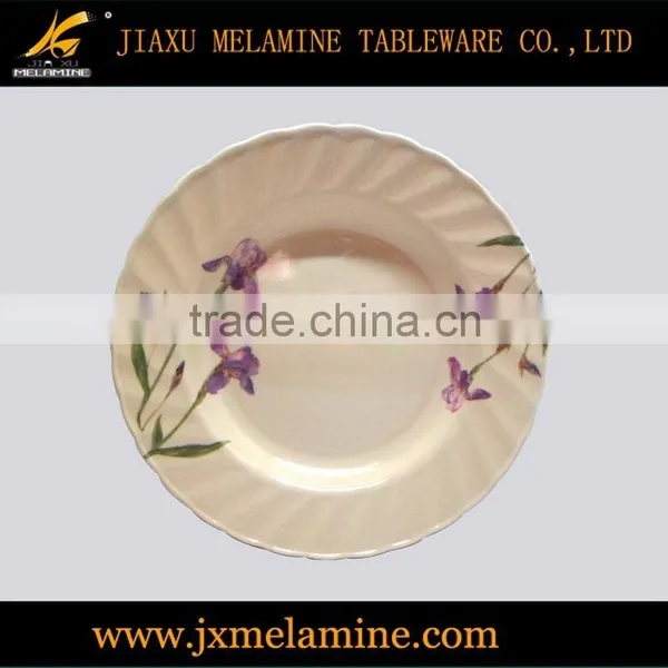 Tea Color Round Wavy Melamine Tableware Dinner Set photo-2