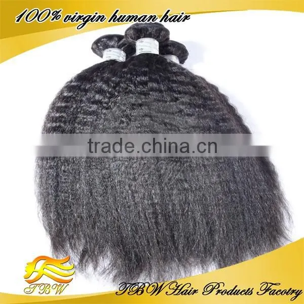 2015 Hot !!! Wholesale Cheap 100% Unprocessed Virgin Mongolian Human Kinky Straight Yaki Hair Weave photo-4