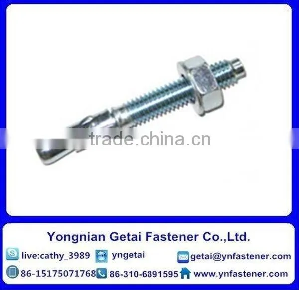 Carbon Steel YZPM8*150 Wedge Anchor Silver White Zinc-plated With Nut and Washer photo-3