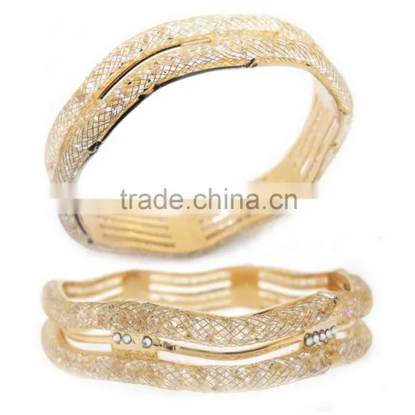 Dubai Gold Fashion Jewelry 18 K Gold Plated Jewelry 925 Silver Bangle Fashionable Jewelry