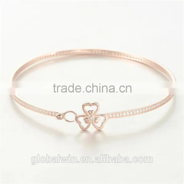 Fashion Jewelry 14K Gold Plated Anklets Bangles With Clear Cz photo-3