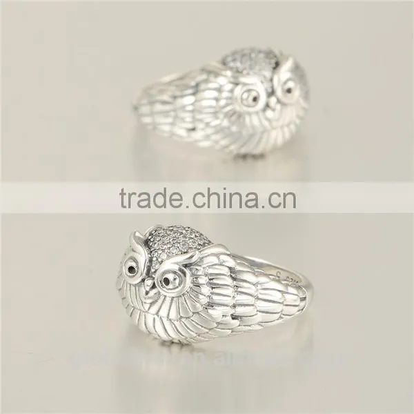 Animal Owl Shaped Fancy Bulk Custom Men'S Sterling Silver Rings photo-3