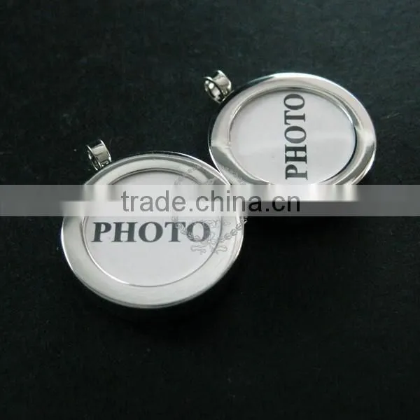 14mm Round Bezel Base Tray Setting Silver Plated Brass Photo Frame Brass Custom Pendant Charm Locket DIY Blanks1820255 photo-2