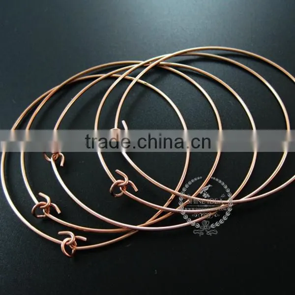 55mm Diameter Brass Rose Gold Plated Simple Wiring Bracelet for Beading DIY Jewelry Supplies 1900106 photo-3