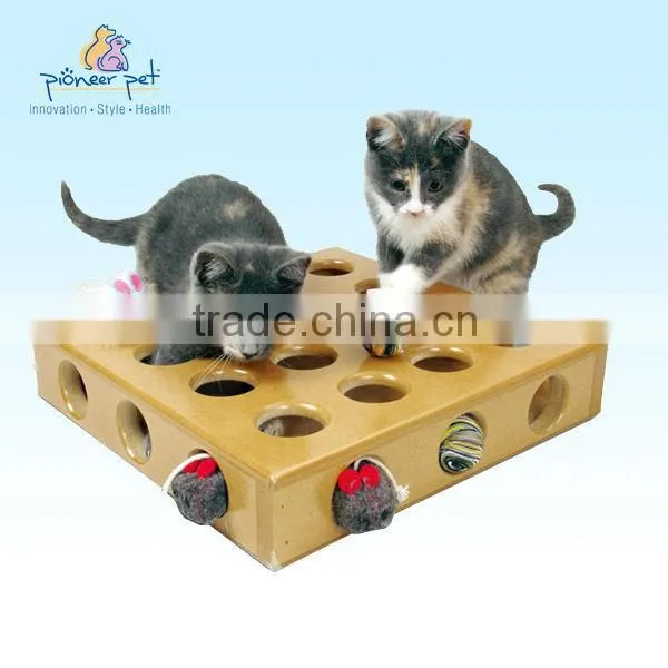 Pet Furniture for Cat Toy Pick A Prize Toy Box With 2 Toys/ Wooden Cat Toys/ Pet Furniture