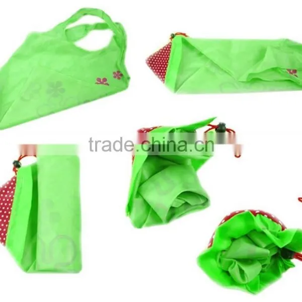 Waste-Less Cute Strawberry Foldable Reusable Shopping ECO Bag With Pouch Shoulder Tote photo-3