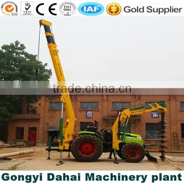 Pole Hole Digging Machine on Tracor Crane With Alloy Spiral Drill photo-3