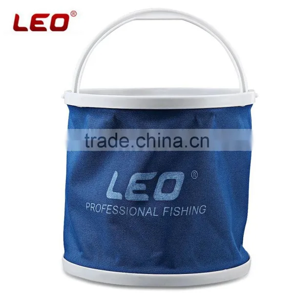 LEO Foldable Portable Canvas Fishing Pail Bucket Folding Outdoor Equipment Fishing Bucket Fishing Equipment 3 Colors photo-3
