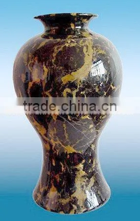 NATURAL BLACK AND GOLD MARBLE FLOWER VASES photo-6