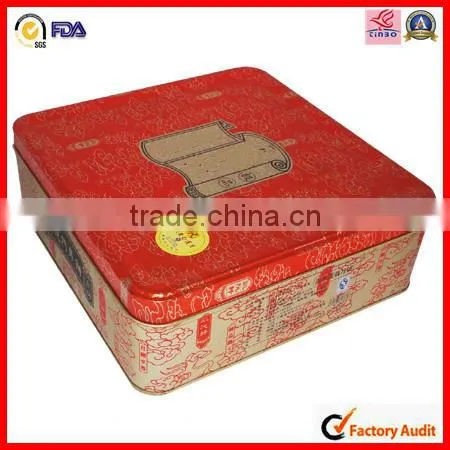 Square Metal Tin Red Canisters photo-5
