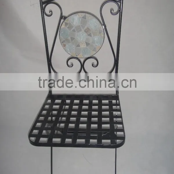 Set of 3pcs Mosaic Cast Iron Bistro Set photo-2