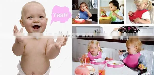 Silicone Baby Waterproof Soft Bib Apron Pinafore Feeding Spill Food Collector Holder photo-6