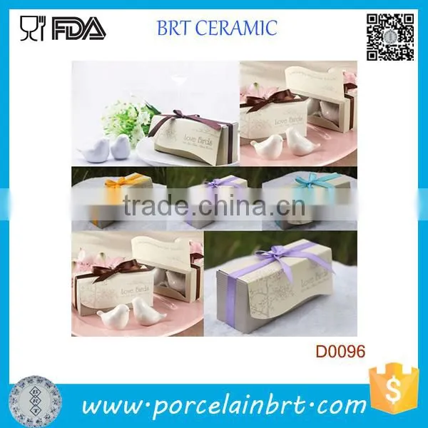 Cute Love Bird Pair Salt Pepper Ceramic Shaker Wedding Favor photo-2