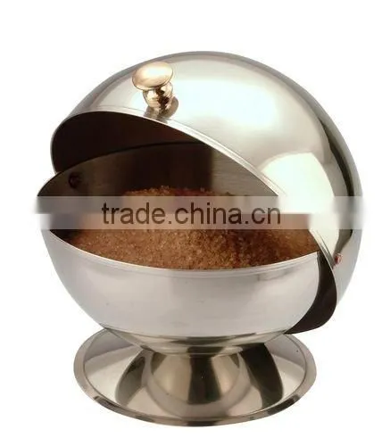 Stainless Steel Spice Jar Condiment Server Sugar Bowl With Rolltop Lid photo-4