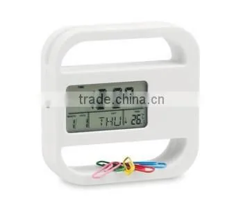 Multifunction Digital Desk Clock With Clip and Memo Holder photo-3