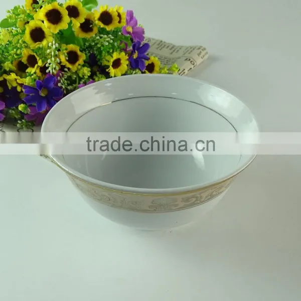 Gold Line Decal Porcelain Rice Bowl Noodle Bowl for Home Use photo-2