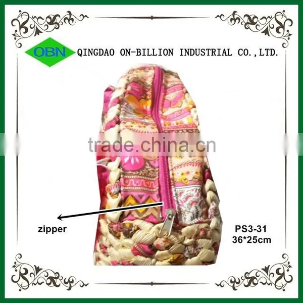 Wholesale Mini Girl Tote Straw Bag With PU Handles photo-3