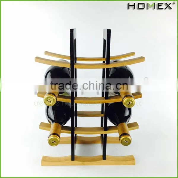 Curved Bamboo Designed Wine Stand Wine Rack Homex BSCI/Factory photo-6