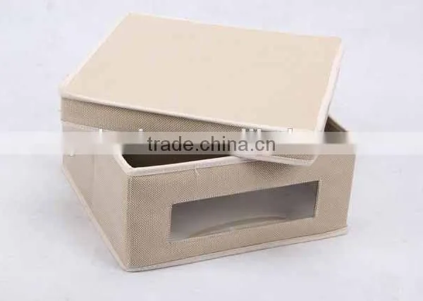 Rectangular Linen and Canvas Box With Cover/storage Box photo-3